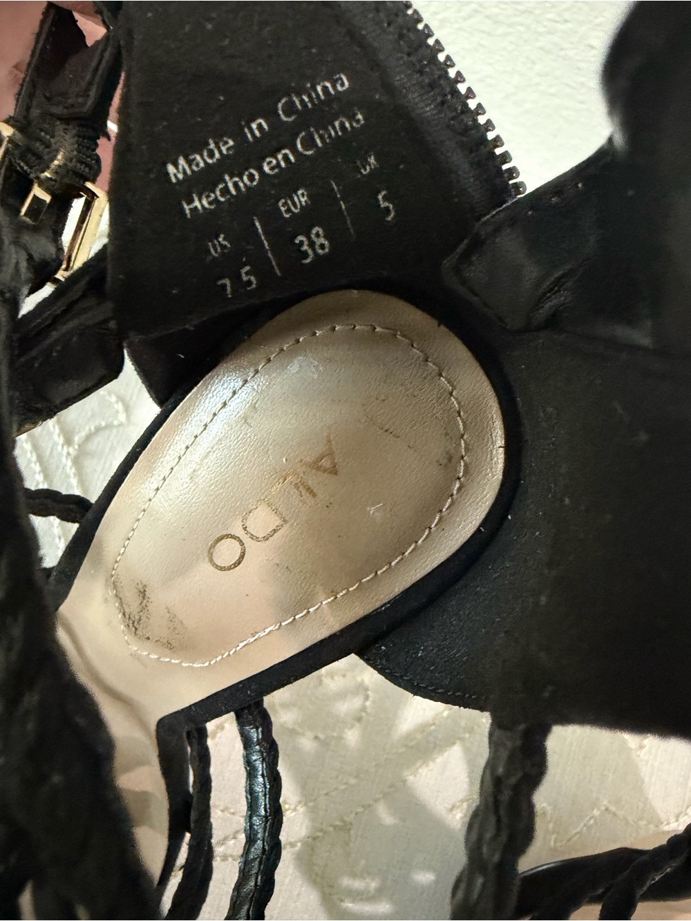 Aldo Black Braided Strappy High Heels - Picture 5 of 5
